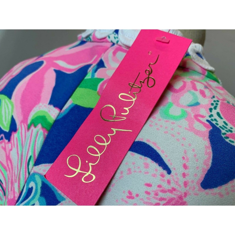 Lilly Pulitzer Dress 6 White Pink Blue Jane Shift‎ Peony for your Thoughts - Picture 10 of 12